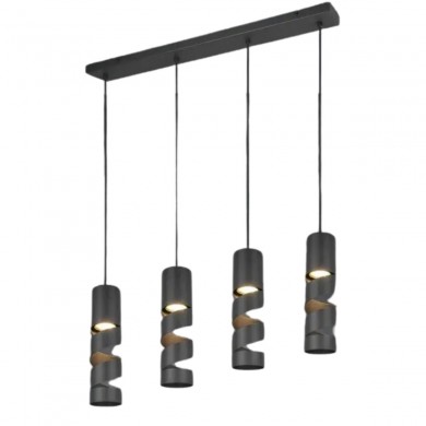 Suspension STREAM 4x3W GU10 Noir mat TRIO LIGHTING 364000432