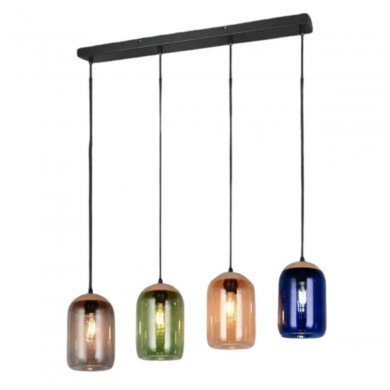 Suspension CORK 4x7W E27 Noir mat TRIO LIGHTING 364600417