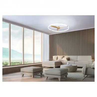 Ventilateur Plafond Nepal 105cm Blanc Bois Naturel MANTRA 7532