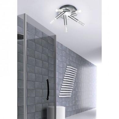 Plafonnier salle de bains gris Logos 1 ampoule