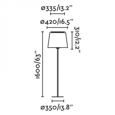 Lampadaire Savoy Noir H1600 1x15W E27 FARO 20307-86