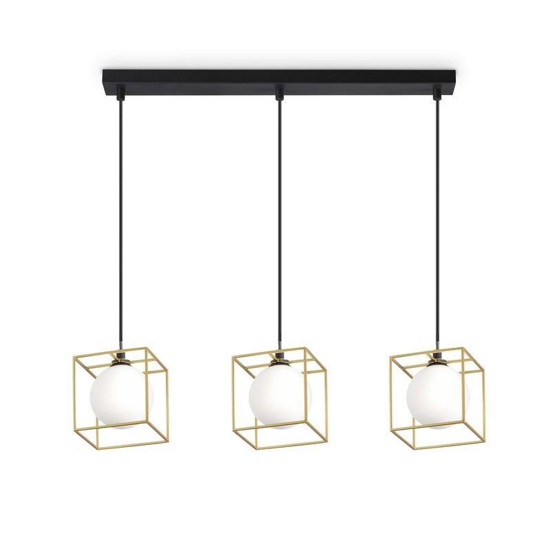 Suspension LINGOTTO Laiton Antique Noir 3x28W IDEAL LUX 251110