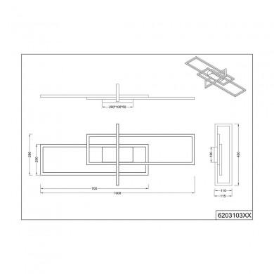 Plafonnier Salinas Blanc mat 1x34W SMD LED TRIO LIGHTING 620310331