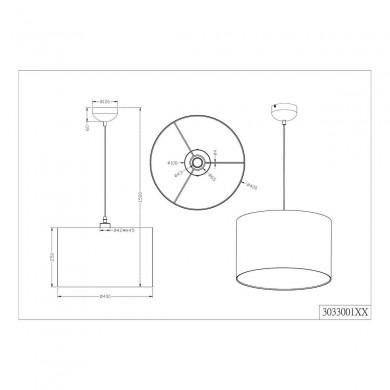 Suspension Hotel Nickel mat 1x60W E27 TRIO LIGHTING 303300111