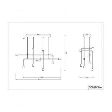 Suspension Connor Noir mat 8x10W E27 TRIO LIGHTING 306200832