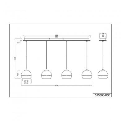 Suspension Boule Fletcher Noir mat 4x40W E14 TRIO LIGHTING 313300432