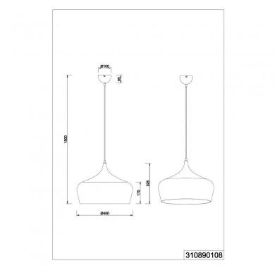 Suspension Chiron Laiton mat 1x40W E27 D45 TRIO LIGHTING 310890108