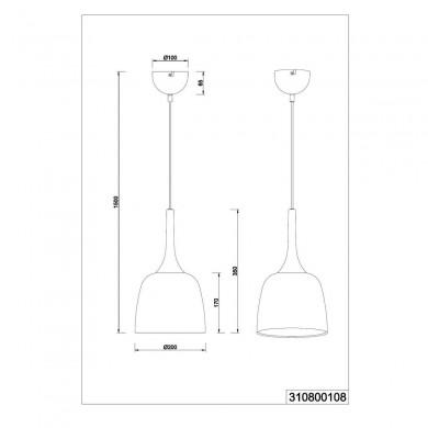 Suspension Chiron Laiton mat 1x40W E27 D20 TRIO LIGHTING 310800108