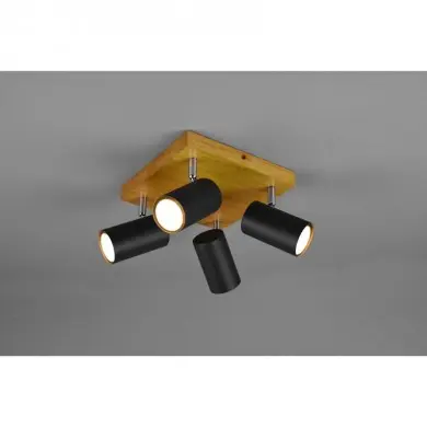 Plafonnier Marley Noir mat 4x35W GU10 TRIO LIGHTING 812400432