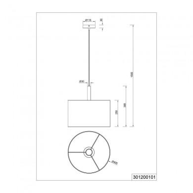 Suspension Korba Bois naturel 1x60W E27 TRIO LIGHTING 301200101