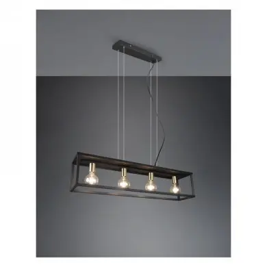 Suspension Industrielle Vito Noir mat 4x10W E27 TRIO LIGHTING R30194032