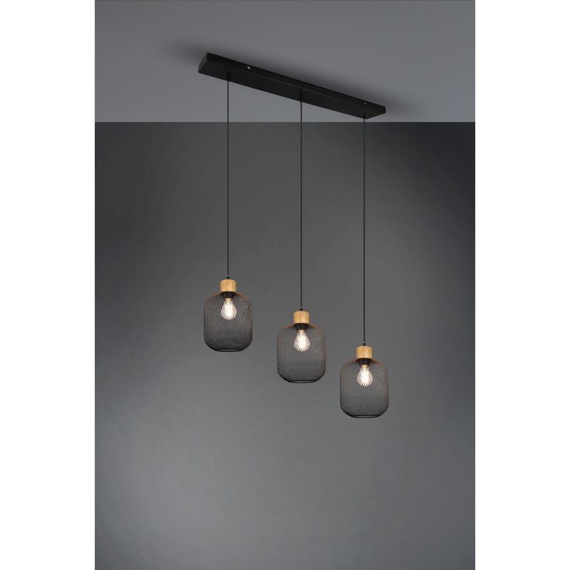 Suspension Industrielle Calimero Noir mat 3x40W E27 TRIO LIGHTING R30563032