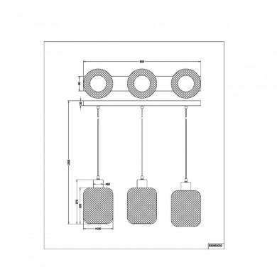 Suspension Industrielle Calimero Noir mat 3x40W E27 TRIO LIGHTING R30563032