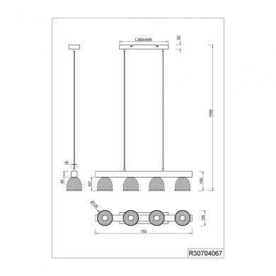 Suspension Industrielle Cestino Nickel antique 4x28W E14 TRIO LIGHTING R30704067