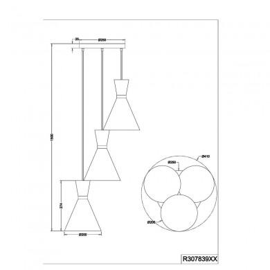 Suspension Enzo Nickel mat 3x28W E27 TRIO LIGHTING R30783907