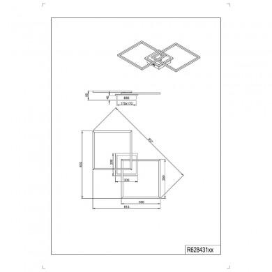 Plafonnier Arribo Noir mat 1x29W SMD LED TRIO LIGHTING R62843132