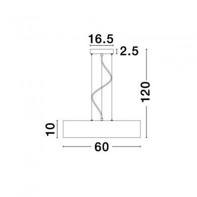 Suspension RODA Gris LED 46 W NOVA LUCE 616804