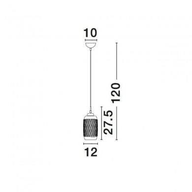 Suspension DEVON Marron & Transparent LED E27 1x5 W L12 NOVA LUCE 938224
