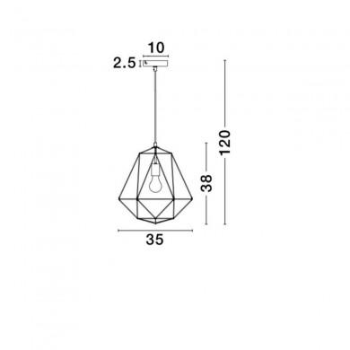 Suspension PIETRA Cuivre LED E27 1x12 W L35 NOVA LUCE 672802