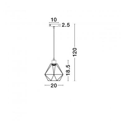 Suspension PIETRA Cuivre LED E27 1x12 W L20 NOVA LUCE 673602