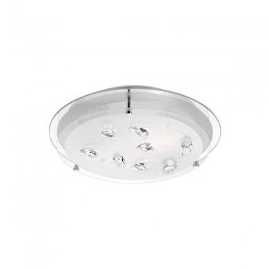 Plafonnier VEDERE Blanc, Cristal & Chrome LED E27 2x12 W NOVA LUCE 697001