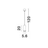 Suspension PIN Sable Blanc GU10 10 W NOVA LUCE 9419421