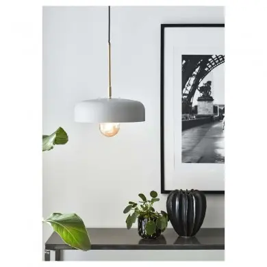 Suspension Industrielle Caen 1x60W E27 Laiton Brossé Gris MARKSLOJD 107924