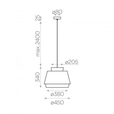 Suspension Aspen 1x15W E27 Vert Lin H2765 ACB C39164VELI