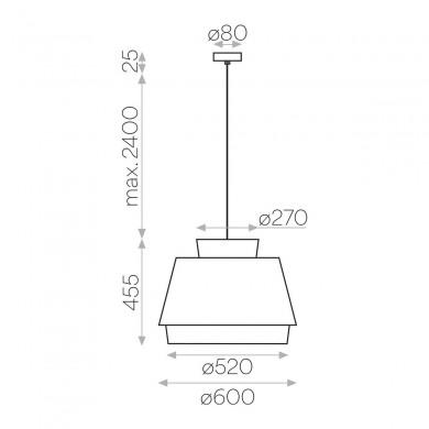 Suspension Aspen 1x15W E27 Sable Lin H2880 ACB C39166ARLI