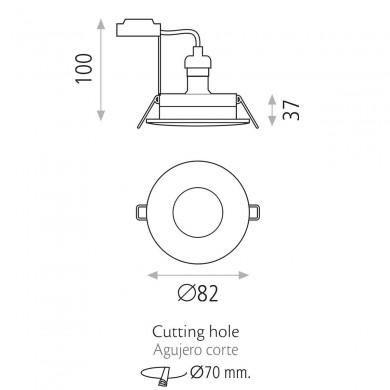 Encastré Hera 1x8W Chrome ACB P35541C