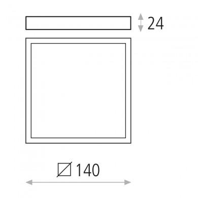 Plafonnier Roku 1x12W LED Blanc 4000K ACB P343621B