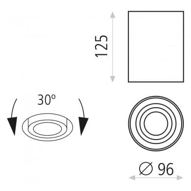 Plafonnier Sima 1x8W Noir ACB P376310N