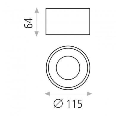 Plafonnier Studio 1x12W LED Noir ACB P32351N