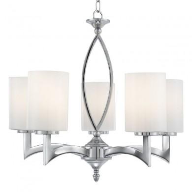 Lustre Abat-Jour Gina 5x60W E27 Chrome Brillant SEARCHLIGHT 4995-5CC