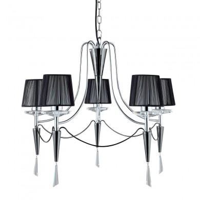 Lustre Abat-Jour Duchess 5x33W G9 Noir Chrome SEARCHLIGHT 2085-5CC