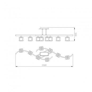 Plafonnier Cuadrax 8x5W G9 LED Nickel Fumé MANTRA 0004024