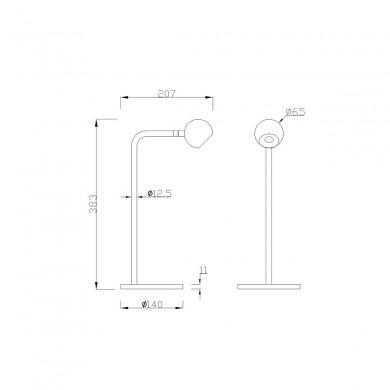 Lampe Eyes 1x6W Noir Fumé H38,3 MANTRA 7510