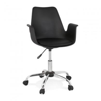 Fauteuil De Bureau Pawa Noir Chromé  OC00580BLCH