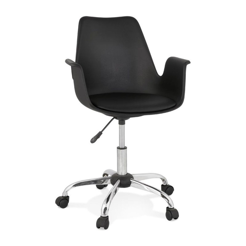 Fauteuil De Bureau Pawa Noir Chromé  OC00580BLCH