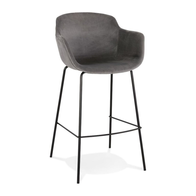 Tabouret De Bar Fidel Gris Noir  BS04320GRBL