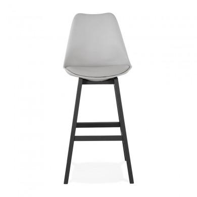 Tabouret De Bar en Bois April Gris Noir  BS02860GRBL