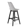 Tabouret De Bar en Bois April Gris Noir  BS02860GRBL