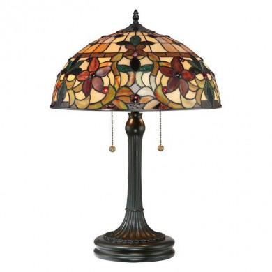 Lampe Tiffany Kami Bronze 2x60W E27 QUOIZEL QZ-KAMI-TL