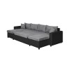 Canapé panoramique L200 U Plus Gris Noir Niche à gauche avec 2 poufs  L200UPLUSPUNRMFGRG