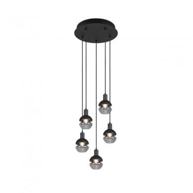 Suspension Mela 5x25W E14 Noir Mat TRIO LIGHTING 313100532