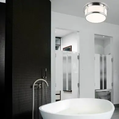 Plafonnier Salle de Bain Woodward 2x60W Argent FEISS fewoodwardfm