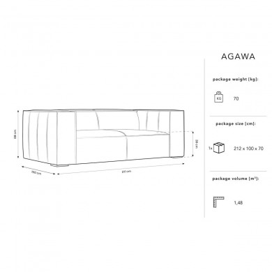 Canapé Agawa Beige Clair 2 Places BOUTICA DESIGN MIC_2S_134_F1_AGAWA1