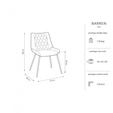 Chaise velours Barren Pétrole Pieds Métal Doré BOUTICA DESIGN MIC_CH_2_F10_BARREN9