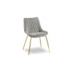 Chaise velours Barren Gris Clair Pieds Métal Doré BOUTICA DESIGN MIC_CH_2_F10_BARREN10