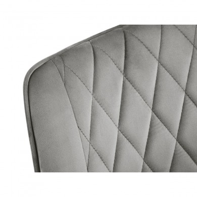 Chaise velours Barren Gris Clair Pieds Métal Doré BOUTICA DESIGN MIC_CH_2_F10_BARREN10